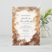 Abstrakte Hochzeit von Rosttönen Einladung (Stehend Vorderseite)