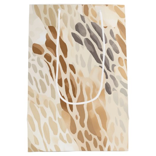 Abstrakte Hochzeit von Strandcreme Mittlere Geschenktüte (Rückseite)