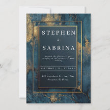 Abstrakte Hochzeitseinladung der Gold Navy