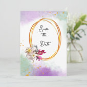 Abstrakte Hochzeitseinladung Einladung (Stehend Vorderseite)