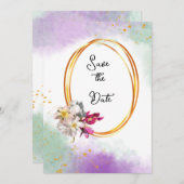 Abstrakte Hochzeitseinladung Einladung (Vorne/Hinten)