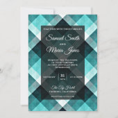 Abstrakte Hochzeitseinladung geometrisch Türkis Einladung (Vorderseite)