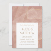 Abstrakte Hochzeitseinladung in modernem Blush Gol Einladung (Vorderseite)