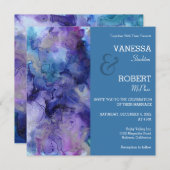 Abstrakte Hochzeitsfeier Einladung (Vorne/Hinten)