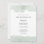 Abstrakte Hochzeitsfeier mit grüner Farbe Einladung (Vorderseite)