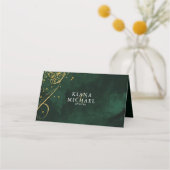 Abstrakte Hochzeitskarte für Fine Lines Gold Gr ID Platzkarte (Rückseite)