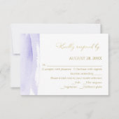 Abstrakte Hochzeitskarten | Wasserfarbe Gild RSVP Karte (Vorderseite)