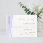 Abstrakte Hochzeitskarten | Wasserfarbe Gild RSVP Karte (Stehend Vorderseite)