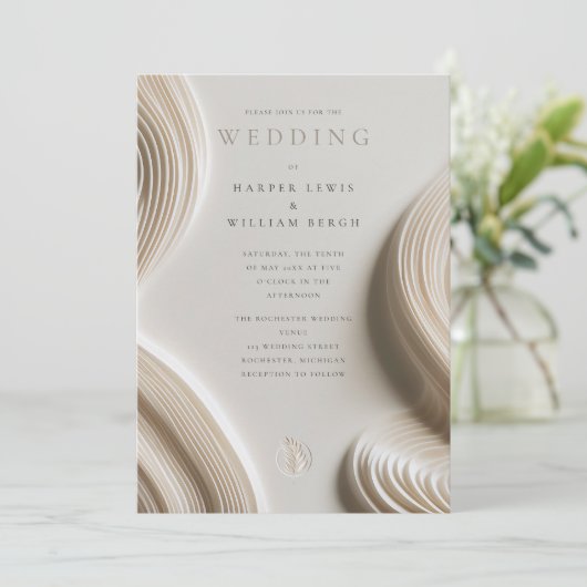 Abstrakte Hochzeitskunst Einladung (Stehend Vorderseite)