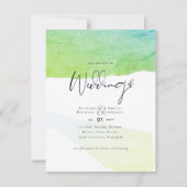 Abstrakte Hochzeitsreise mit dem Wasserhahn zu gün Einladung (Vorderseite)