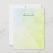 Abstrakte Hochzeitsreise mit dem Wasserhahn zu gün Einladung (Rückseite)