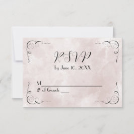 Abstrakte Hochzeitsstimmung in Rosa RSVP Karte