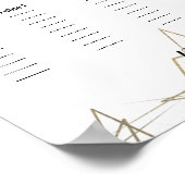 Abstrakte Hochzeitstabelle für geometrische Folien Poster (Ecke)