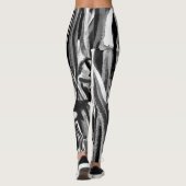 Abstrakte hohe Waisted Schwarzweiss-Leggings Leggings (Rückseite)