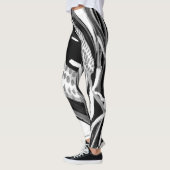 Abstrakte hohe Waisted Schwarzweiss-Leggings Leggings (Links)