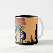 Abstrakte Höhle Petroglyphen Kokopelli Zweifarbige Tasse (VorderseiteRechts)