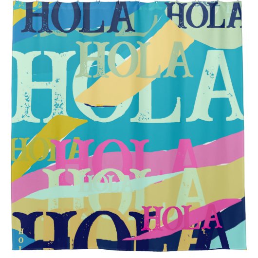 Abstrakte Hola Duschvorhang (Vorderseite)