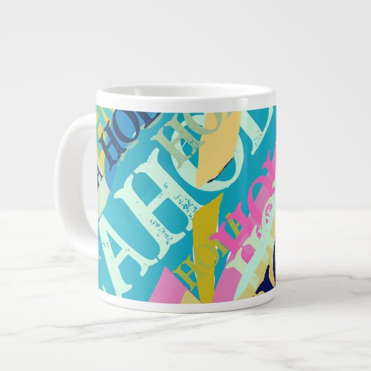 Abstrakte Hola Jumbo-Tasse (Vorderseite Links)