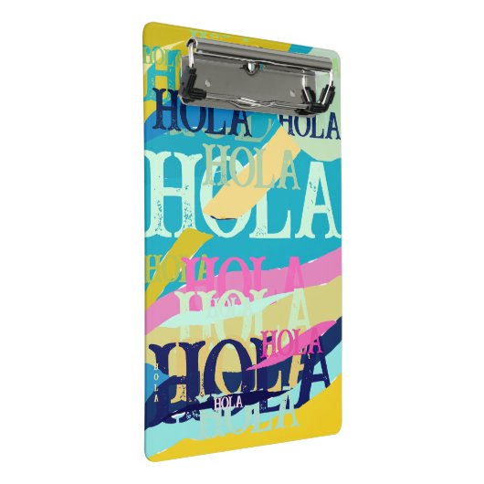 Abstrakte Hola Mini Klemmbrett (Schrägansicht)