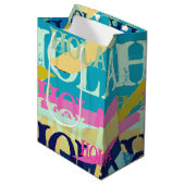 Abstrakte Hola Mittlere Geschenktüte (Vorderseite Schrägansicht)