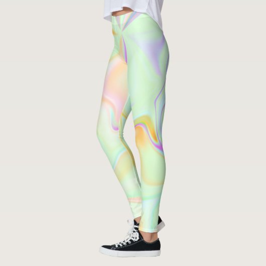 Abstrakte Hologramm Imitate Farbiges Muster Leggings (Links)