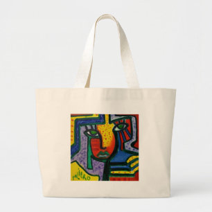 Abstrakte hölzerne Malerei Jumbo Stoffbeutel