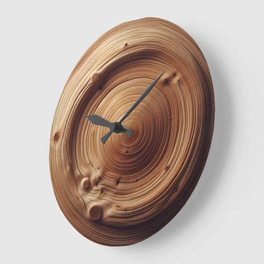 Abstrakte Holzkunst Große Wanduhr (Winkel)