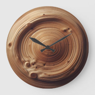 Abstrakte Holzkunst Große Wanduhr