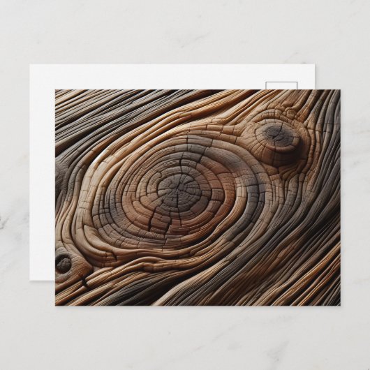 Abstrakte Holzkunst Postkarte (Vorne/Hinten)