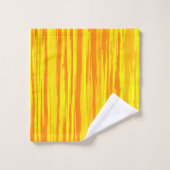 Abstrakte Holztextur Orange und Gelb Badhandtuch Set (Waschlappen)