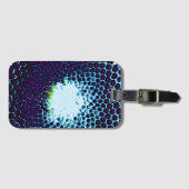Abstrakte Honeycomb Design blau und lila Gepäckanhänger (Vorderseite (Horizontal))