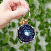 Abstrakte Honeycomb Design blau und lila Schlüsselanhänger (Hand)