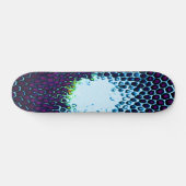 Abstrakte Honeycomb Design blau und lila Skateboard (Horizontal)