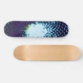 Abstrakte Honeycomb Design blau und lila Skateboard (Horizontal)