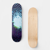 Abstrakte Honeycomb Design blau und lila Skateboard (Vorderseite)