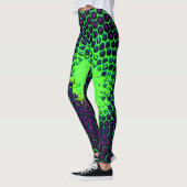 Abstrakte Honeycomb Design grün und lila Leggings (Links)