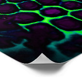 Abstrakte Honeycomb Design grün und lila Poster (Ecke)