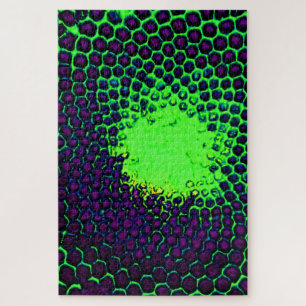 Abstrakte Honeycomb Design grün und lila Puzzle