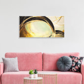 Abstrakte horizontale Leinwand mit Goldener Wirkun (Insitu (Wohnzimmer))