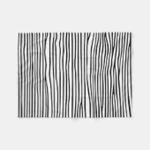 Abstrakte horizontale Linien_schwarz Fleecedecke (Vorderseite (Horizontal))