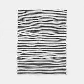 Abstrakte horizontale Linien_schwarz Fleecedecke (Vorderseite)