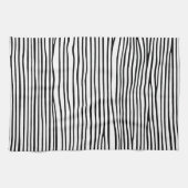 Abstrakte horizontale Linien_schwarz Geschirrtuch (Horizontal)