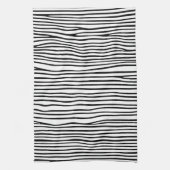 Abstrakte horizontale Linien_schwarz Geschirrtuch (Vertikal)