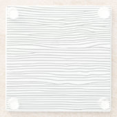 Abstrakte horizontale Linien_schwarz Glasuntersetzer (Rückseite)