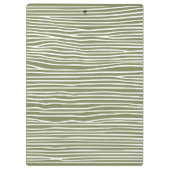 Abstrakte horizontale Linien_weiß über olivgrün Klemmbrett (Rückseite)