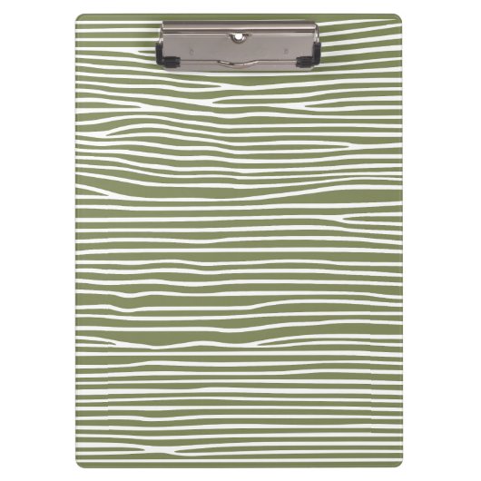 Abstrakte horizontale Linien_weiß über olivgrün Klemmbrett (Vorderseite)