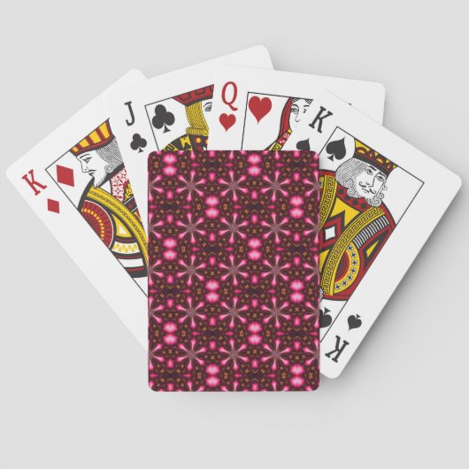 Abstrakte Hot Pink Stars Spielkarten (Rückseite)