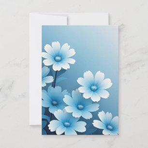 Abstrakte hübsche blaue Blumen Karte
