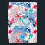 Abstrakte Hübsche Blumen- und Hirschkunst Mit Mono iPad Pro Cover<br><div class="desc">Hübsche Blütenkunst und getarnte blaue Hirschkunst mit optionalem Monogramm.</div>