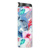 Abstrakte Hübsche Blumen- und Hirschkunst Mit Mono Thermosbecher (Nach rechts gedreht)